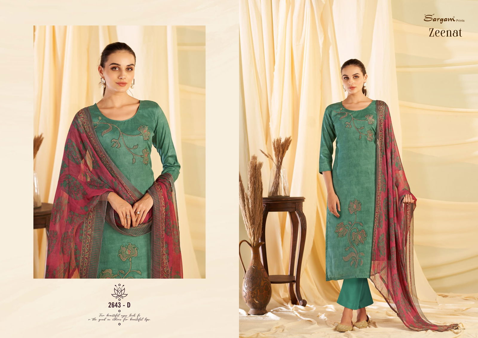 Zeenat by Sargam Jam Digital Printed Embroidery Salwar Suit Orders In India